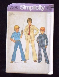 Simplicity Pattern 7282 Boys Shirt & Pants - New Uncut, factory-folded - 1975 - Picture 1 of 5