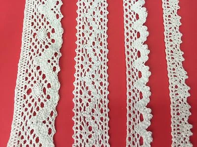 COTTON CROCHET LACE WIDE TRIM  NATURAL ECRU VINTAGE 14-28mm 1-5m WEDDING UK  - Image 1 of 2