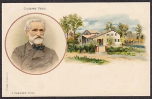 Cartolina posteriore Giuseppe Verdi colore antico winsch (1913) - Foto 1 di 2