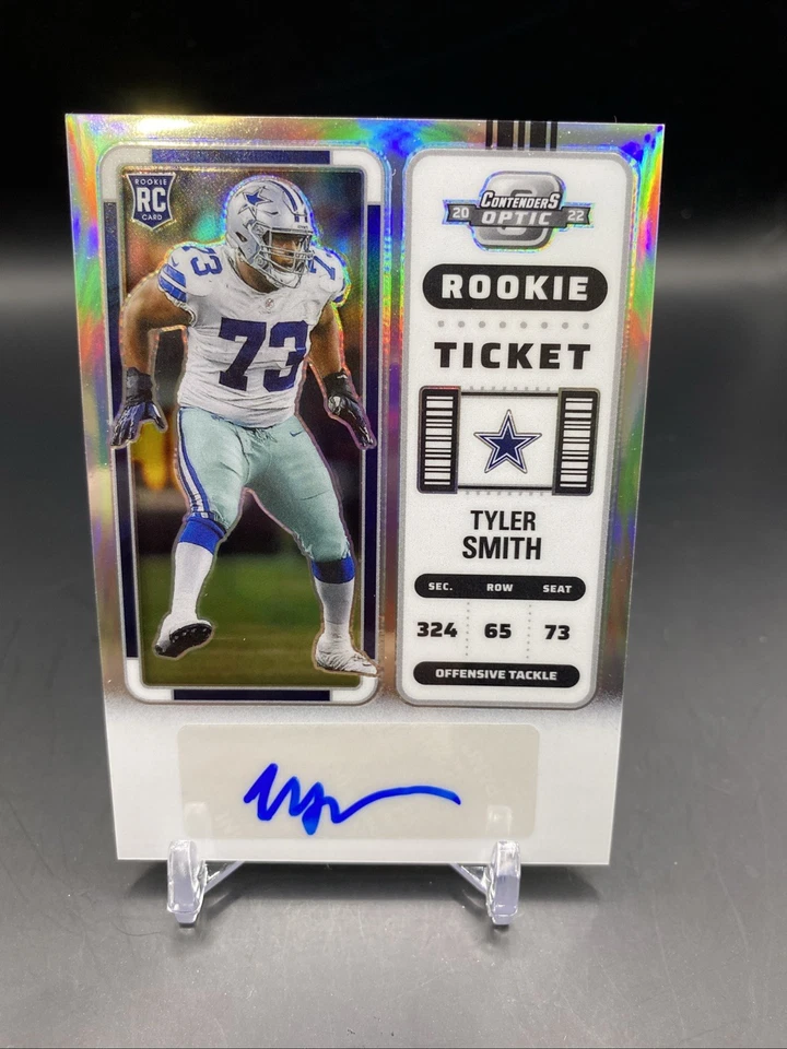 2022 Contenders Optic Tyler Smith Silver Rookie Ticket Autograph Cowboys #205 - Image 1 of 2