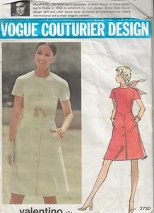 Modello da cucire vintage non tagliato Vogue 2730 Couture Design Valentino 2730 taglia 10 busto 32 - Foto 1 di 2