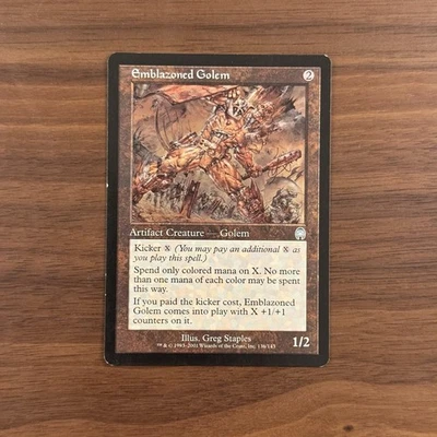 Emblazoned Golem LP Apocalypse 2001 Magic the Gathering Card MTG - Image 1 of 2