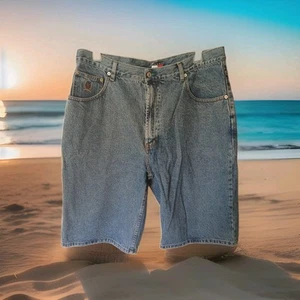 NWT Tommy Hilfiger Denim Shorts Lion Crest Baggy Sz 38 w/12" Inseam Vintage - Picture 1 of 11