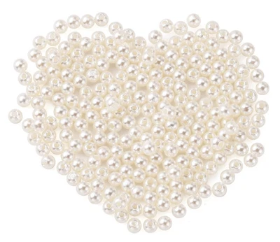 ❤ Cream/White ACRYLIC PEARLS 3mm - 12mm Jewellery Making Spacer Beads  ❤ - Image 1 of 4