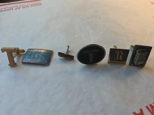 Konvolut 6 Manschettenknöpfe "T R G R R" SILBER GOLDFARBEN MISSMATCH DEFEKT VINTAGE - Bild 1 von 17