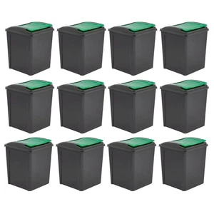 96 pcs Plastic Recycle Bin With Lid 50L Rubbish Dustbin Kitchen Garden Waste Bin - Picture 1 of 9