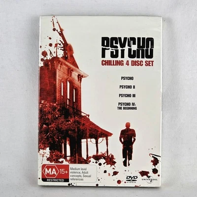 PSYCHO 1-4 DVD NEW Sealed Slipcover 4 Disc Movie Reg 4 Hitchcock Anthony Perkins — 第 1/4 张图片