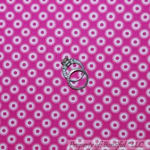 BonEful Fabric FQ Cotton Quilt Pink White Little Small Polka Dot Circle Girl VTG - Picture 1 of 6