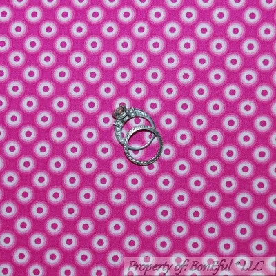 BonEful Fabric FQ Cotton Quilt Pink White Little Small Polka Dot Circle Girl VTG - Image 1 of 4