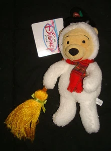 Disney Store Mini Bean Bag Plush Toy Snowman pooh Winter Christmas New With Tags - Picture 1 of 3