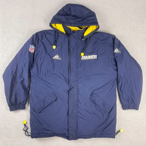 VINTAGE NFL Apex One Pro Line Chargers Heavy Jacket Size XL w/ Hood Cover