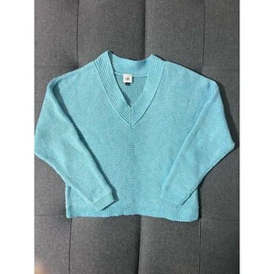CAbi Sweater Women Small Aqua Blue Big Knit Frosty Oversized Comfort - Picture 1 of 7