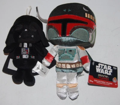 Лот из 2 Star Wars Galactic Plushies Boba Fett Funko с Darth Vader Hallmark - Изображение 1 из 4