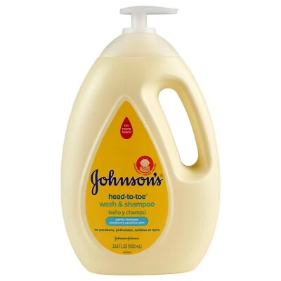 Johnson's Head-to-Toe Baby Wash & Shampoo 33.8 fl oz NUEVO Foto 1 de 4