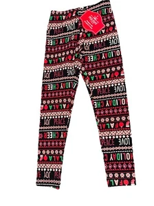 Holiday Time Fair Isle Print Christmas Holiday Leggings, Black, Girls XS 4-5 NWT - Picture 1 of 1