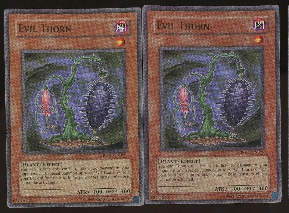 Yugioh Evil Thorn RGBT-EN009 Common Raging Battle x2 2x PLAYSET PLAY SET NM/MINT - Image 1 of 1
