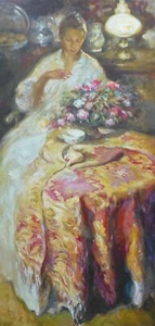 JOSE ROYO "INVIERNO" HAND SIGNED MIXED MEDIA SERIGRAPH ON CLAYBOARD LARGE PANEL - Picture 1 of 5