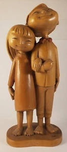 Anri 50er Jahre Hafner - Glückliches Paar - Glückliche Kinder Holz geschnitzt Figur - Bild 1 von 5
