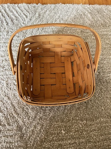 Longaberger Small Berry Basket Movable Hinged Handle With Liner And Manual Cover