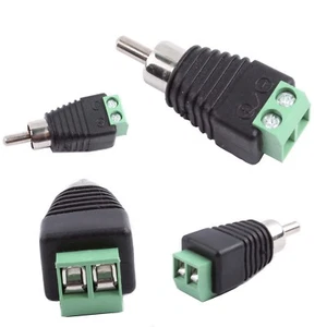 10 Stück Phono Cinch Stecker & Buchse Stecker TO AV Schraubklemme Video AV Balun Steckverbinder US - Bild 1 von 4