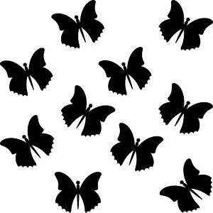 10 Aufkleber 5cm schwarz Tattoo Schmetterlinge Falter Dekofolie Auto Fenster Tür