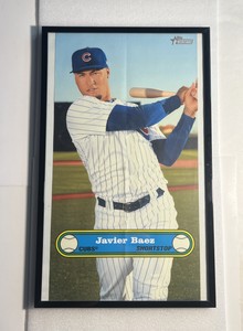 Javier Baez 2021 Heritage 1972 Topps Baseball “FRAMED” Poster 1:2 Odds Cubs