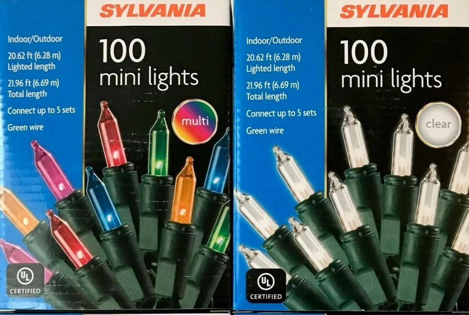 SYLVANIA Traditional 100 Multicolor Indoor Outdoor Mini Lights 3 in Boxes