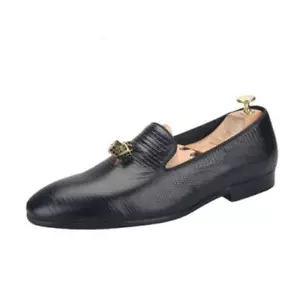Men's Fashion British Round Toe Slip On Loafers Business Textured Leather Shoes - Picture 1 of 9