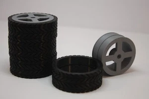 3D-gedrucktes 4er-Pack Rad und Reifen Kit für RC-Cars, Roboter und DIY-Projekte - Bild 1 von 20
