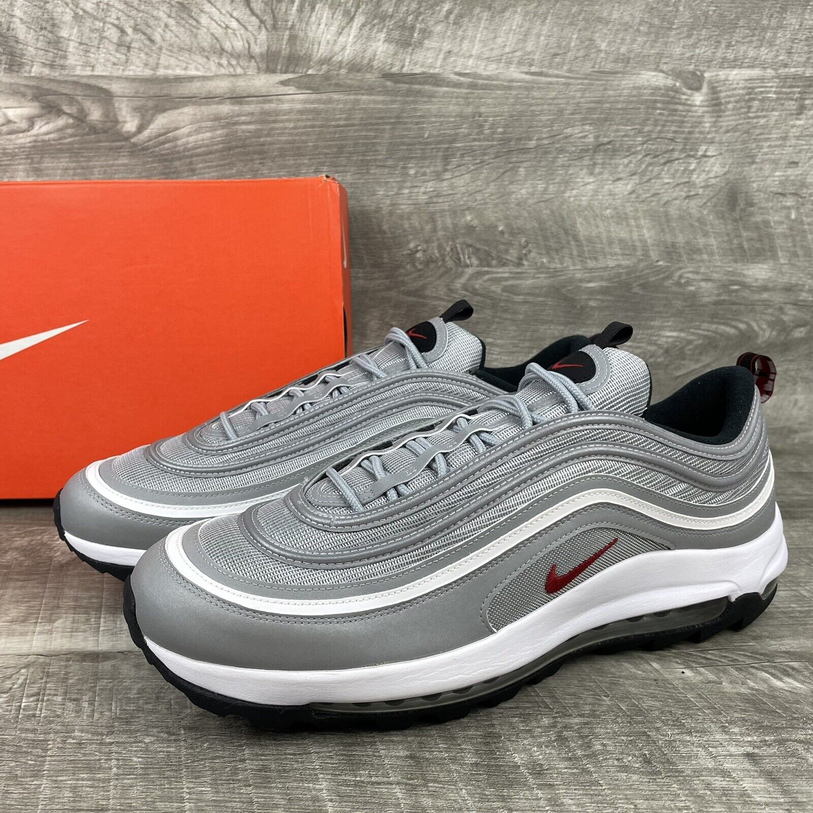 Nike Air Max 97 G Golf Silver Bullet CI7538-001 Men's Size 14 New 
