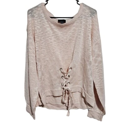 Lumière светло-розовый вязаный свитер женщин на шнуровке назад деталь пуловер новый - Изображение 1 из 4