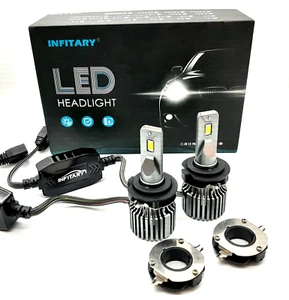 For BMW F10/F11 5 Series low beam H7 LED Headlight Bulbs + Fitted bulb holders - Picture 1 of 18