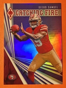 Deebo Samuel Rookie 48/149 Panini Phoenix Catching Fire Purple Prizm RC #5 2019 - Imagen 1 de 2