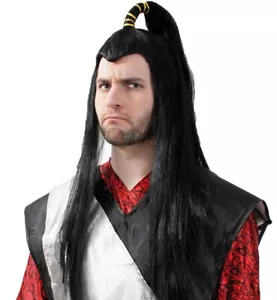 Peluca samurai con trenza 65 cm de largo Japón lucha carnaval carnaval fiesta cosplay - Imagen 1 de 2