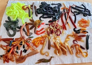 Rubber Worm+ Fishing Bait Lot Multiple different kinds - Picture 1 of 5