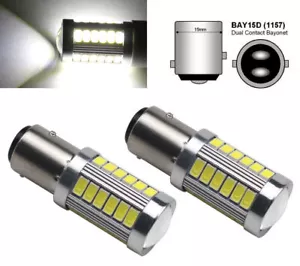 2x 1157 BAY15D DC 12V LED 33 SMD 5630 Auto Brems Rück Standlicht White KFZ - Bild 1 von 7