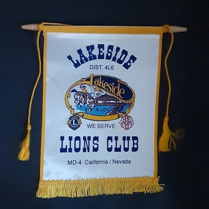 Lions Club International Banner Lakeside CA California District 4-L6 Vintage - Picture 1 of 2