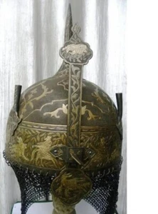 ARMOR MUSEUM LEVEL PERSIAN STYLE WARRIOR HELMET RIM HUNTING ANIMALS BY WARRIOR S - Picture 1 of 5