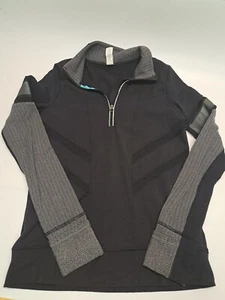 Ivivva by LULULEMON  Quarter Zip Jacket 69918 Size 14 Black & Gray - Picture 1 of 5