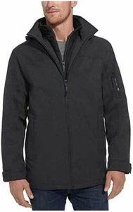 Weatherproof Men Ultra Tech Jacket Fleece Bib Removable Hood(Heather charcoal,L) - Picture 1 of 4