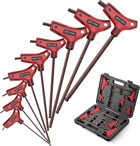 9PCS T-Handle Allen Wrench Set S2 Steel Metric 2-10Mm Ball End Hex Key with Box - Picture 1 of 12