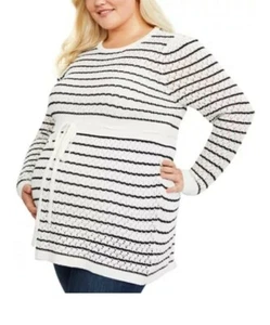 NWT! Motherhood Maternity Rughed Size Extra Small Ivory long sleeve Sweater - Picture 1 of 4