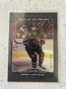 2022-23 NHL O-Pee-Chee 591 Marquee Rookie Mark Kastelic Black Rainbow 017/100