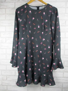 Cooper St Lifestyle womens pencil dress black purple floral print 12 round neck - Picture 1 of 12
