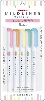 Zebra Mildliner WKT7-5C-N Iluminador, Conjunto Ligeiramente Fluorescente 5 Cores - Imagem 1 de 4