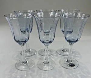 Lenox Sky Blossoms Blue Bowl Wine Glass Set of 6 - Picture 1 of 7