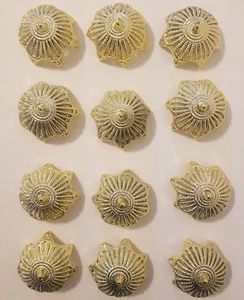 Lot of 12 Gold Filigree 2" Ornament Crowns Caps Tops Christmas Craft Supplies - Picture 1 of 5