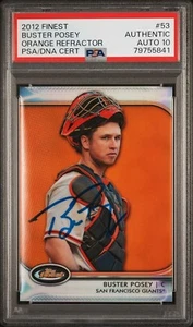 Buster Posey 2012 Finest Orange Refractor Signed Card #53 Auto PSA 10 89/99 - Picture 1 of 2