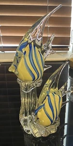 Large Vitange Mdina Glass Angel Fishes - Picture 1 of 11