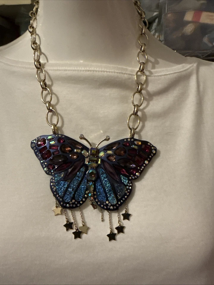 Betsey Johnson You Give Me Butterflies Butterfly Statement Necklace Ff224